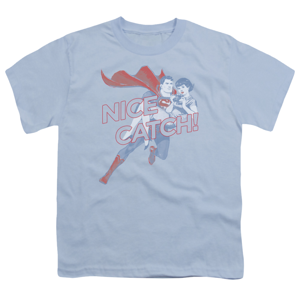 Superman Nice Catch - Youth T-Shirt Youth T-Shirt (Ages 8-12) Superman