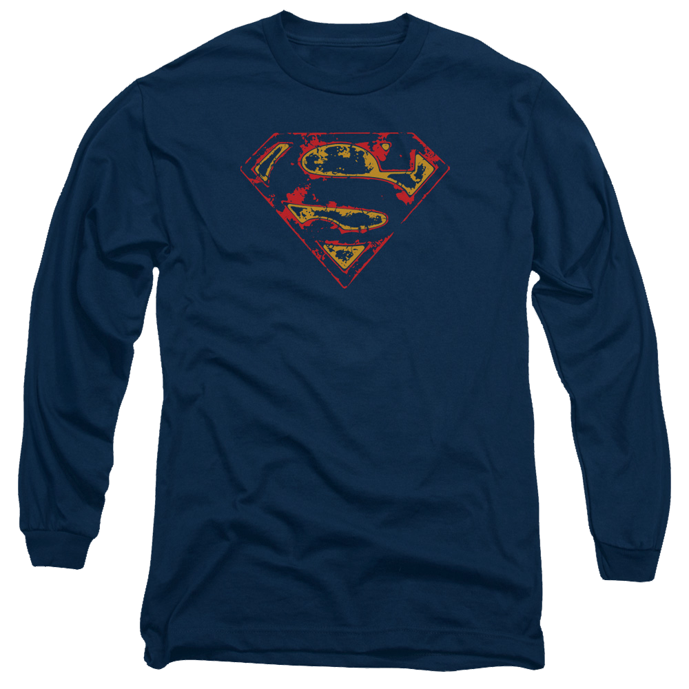 Superman Super Distressed - Men's Long Sleeve T-Shirt Men's Long Sleeve T-Shirt Superman