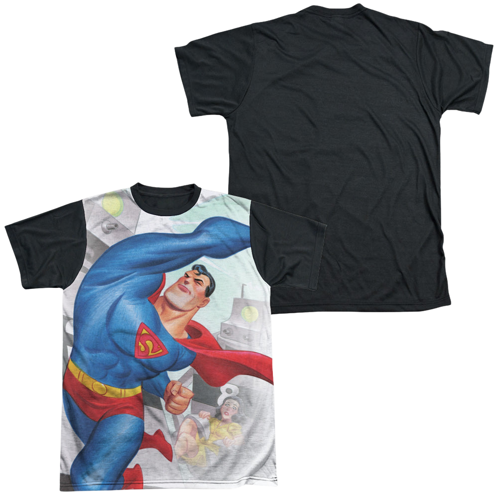 Superman Classic Robots - Men's Black Back T-Shirt Men's Black Back T-Shirt Superman