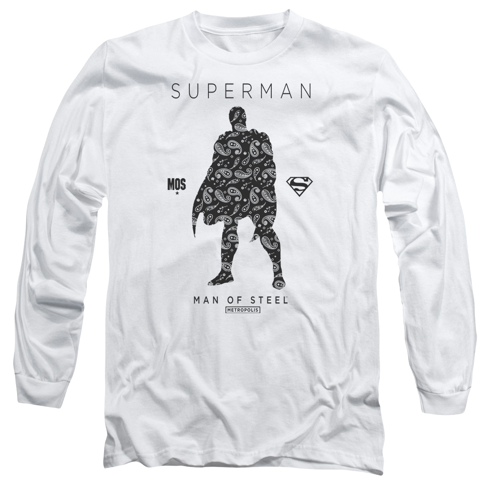 Superman Paisley Sihouette - Men's Long Sleeve T-Shirt Men's Long Sleeve T-Shirt Superman