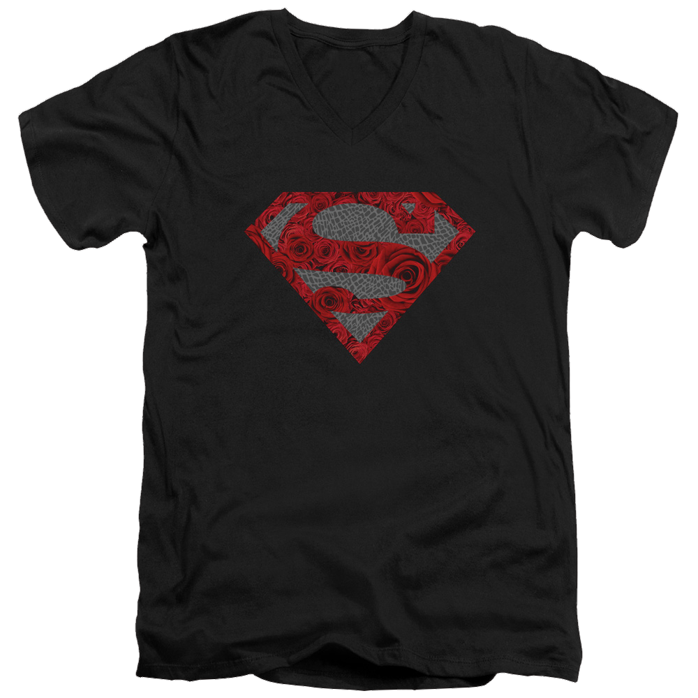Superman Elephant Rose Shield - Men's V-Neck T-Shirt Men's V-Neck T-Shirt Superman