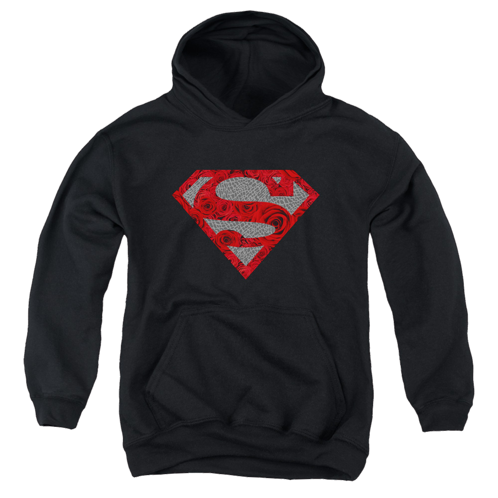 Superman Elephant Rose Shield - Youth Hoodie Youth Hoodie (Ages 8-12) Superman