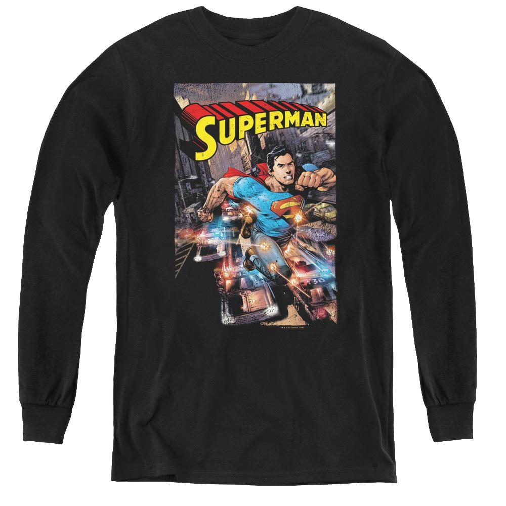 Superman Action One - Youth Long Sleeve T-Shirt Youth Long Sleeve T-Shirt Superman