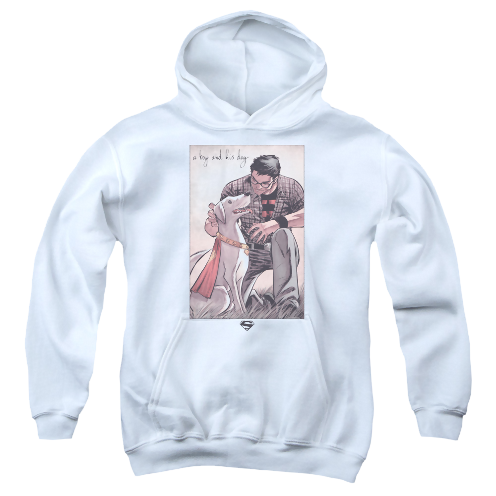 Superman Mans Best Friend - Youth Hoodie Youth Hoodie (Ages 8-12) Superman
