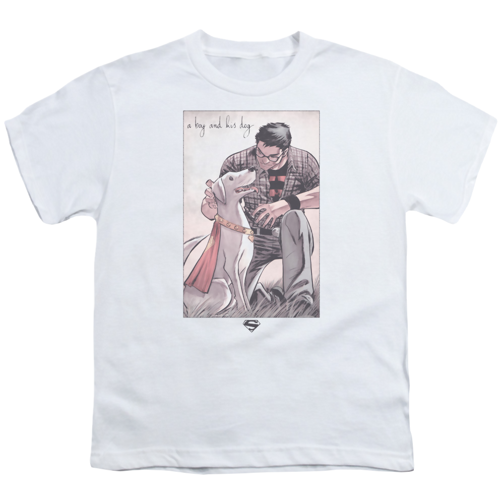 Superman Mans Best Friend - Youth T-Shirt Youth T-Shirt (Ages 8-12) Superman