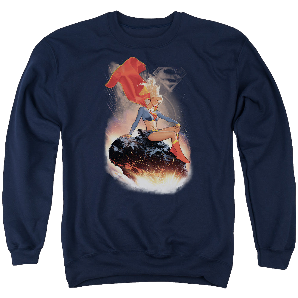 Supergirl Ride It Out - Men's Crewneck Sweatshirt Men's Crewneck Sweatshirt Superman