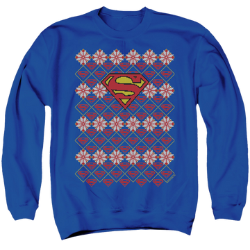 Royal men's crewneck sweatshirt with Superman Christmas Sweater graphic