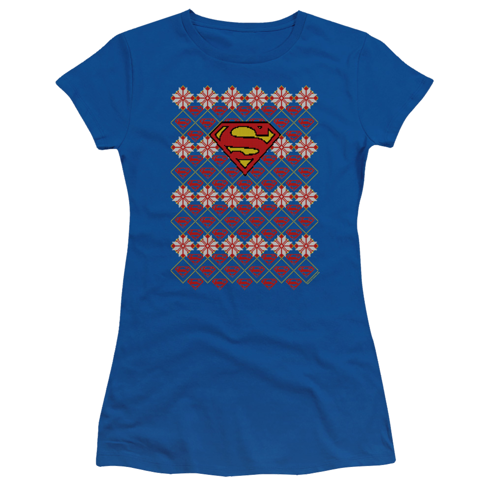 Superman Superman Christmas Sweater - Juniors T-Shirt Juniors T-Shirt Superman