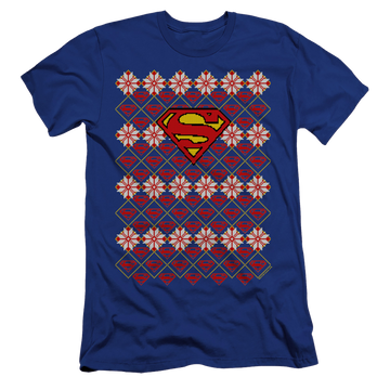 Royal men's premium slim fit t-shirt with Superman Christmas Sweater graphic