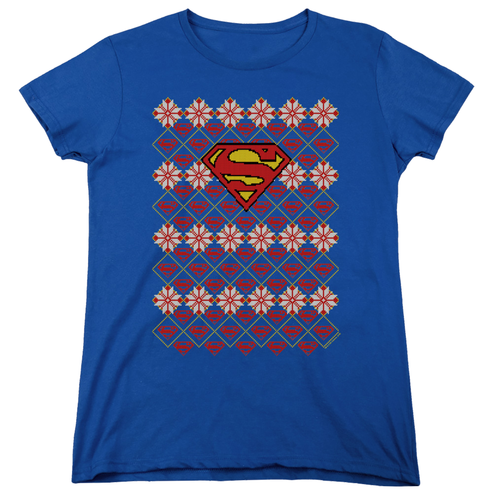 Superman Superman Christmas Sweater - Women's T-Shirt Women's T-Shirt Superman