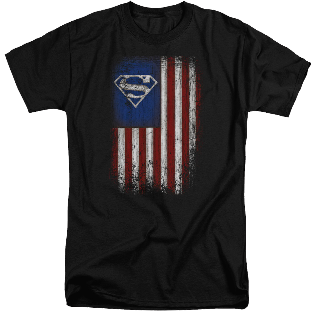 Superman Old Glory Shield - Men's Tall Fit T-Shirt Men's Tall Fit T-Shirt Superman
