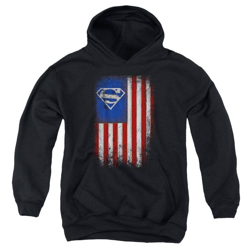 Superman Old Glory Shield - Youth Hoodie Youth Hoodie (Ages 8-12) Superman