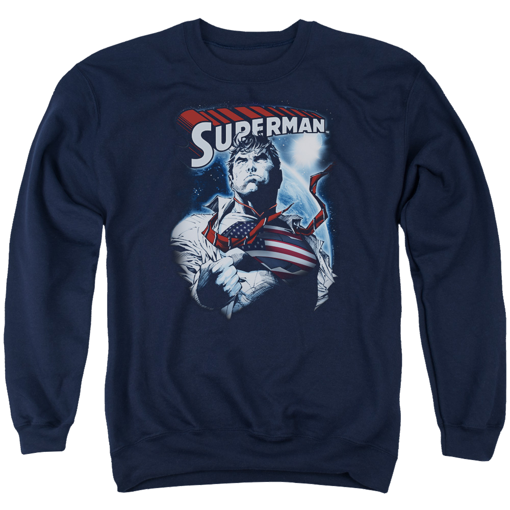 Superman Honor And Protect - Men's Crewneck Sweatshirt Men's Crewneck Sweatshirt Superman
