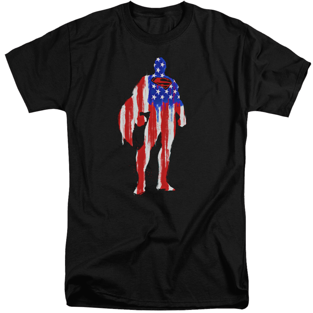 Superman Flag Silhouette - Men's Tall Fit T-Shirt Men's Tall Fit T-Shirt Superman