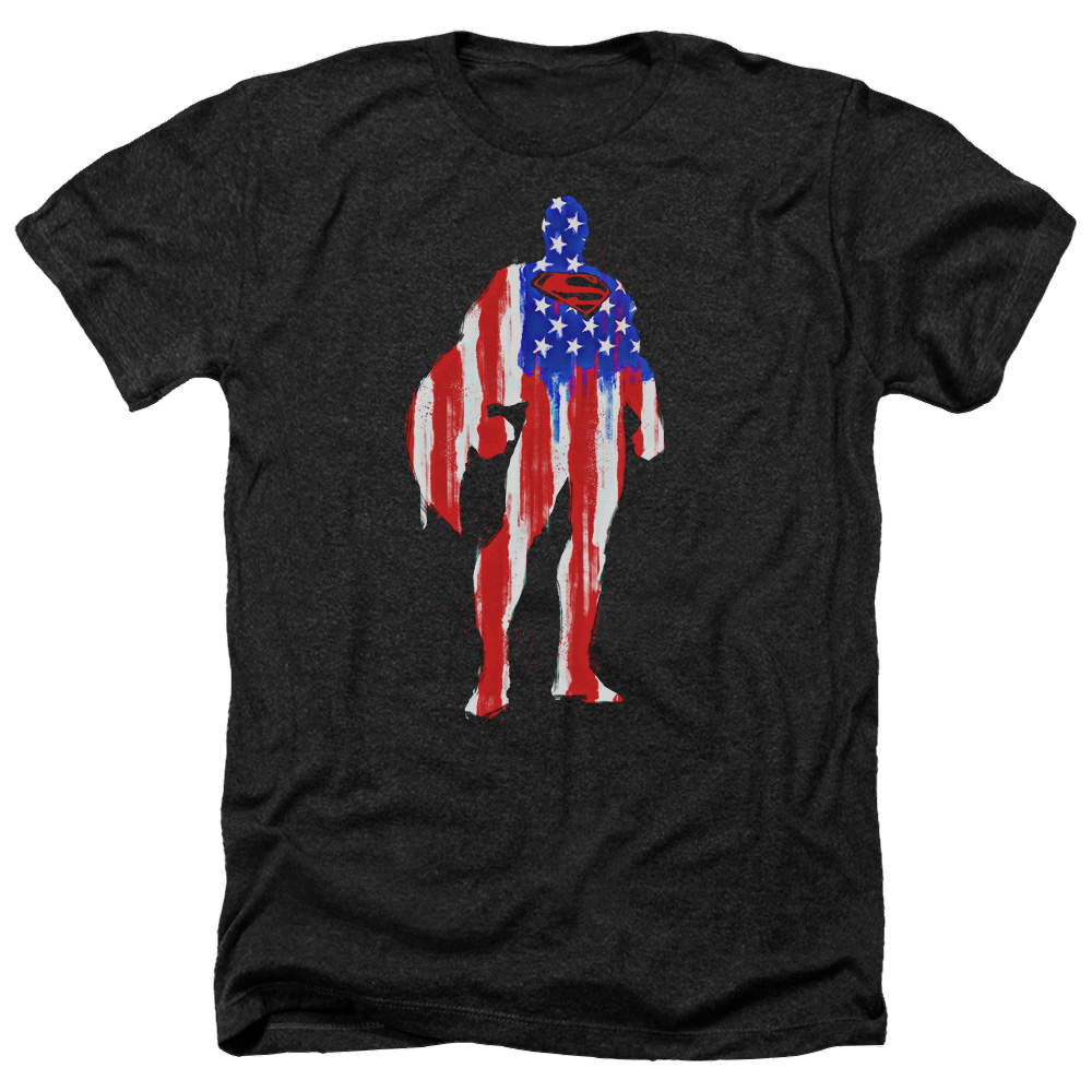 Superman Flag Silhouette - Men's Heather T-Shirt Men's Heather T-Shirt Superman
