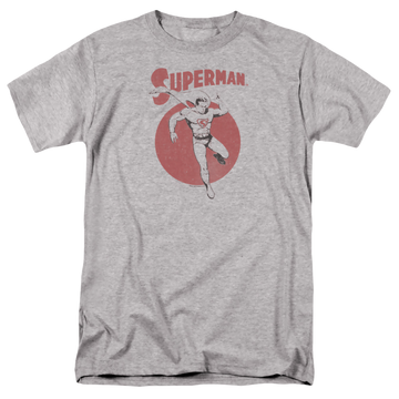 Athletic heather men's regular fit t-shirt with Superman Vintage Sphere graphic