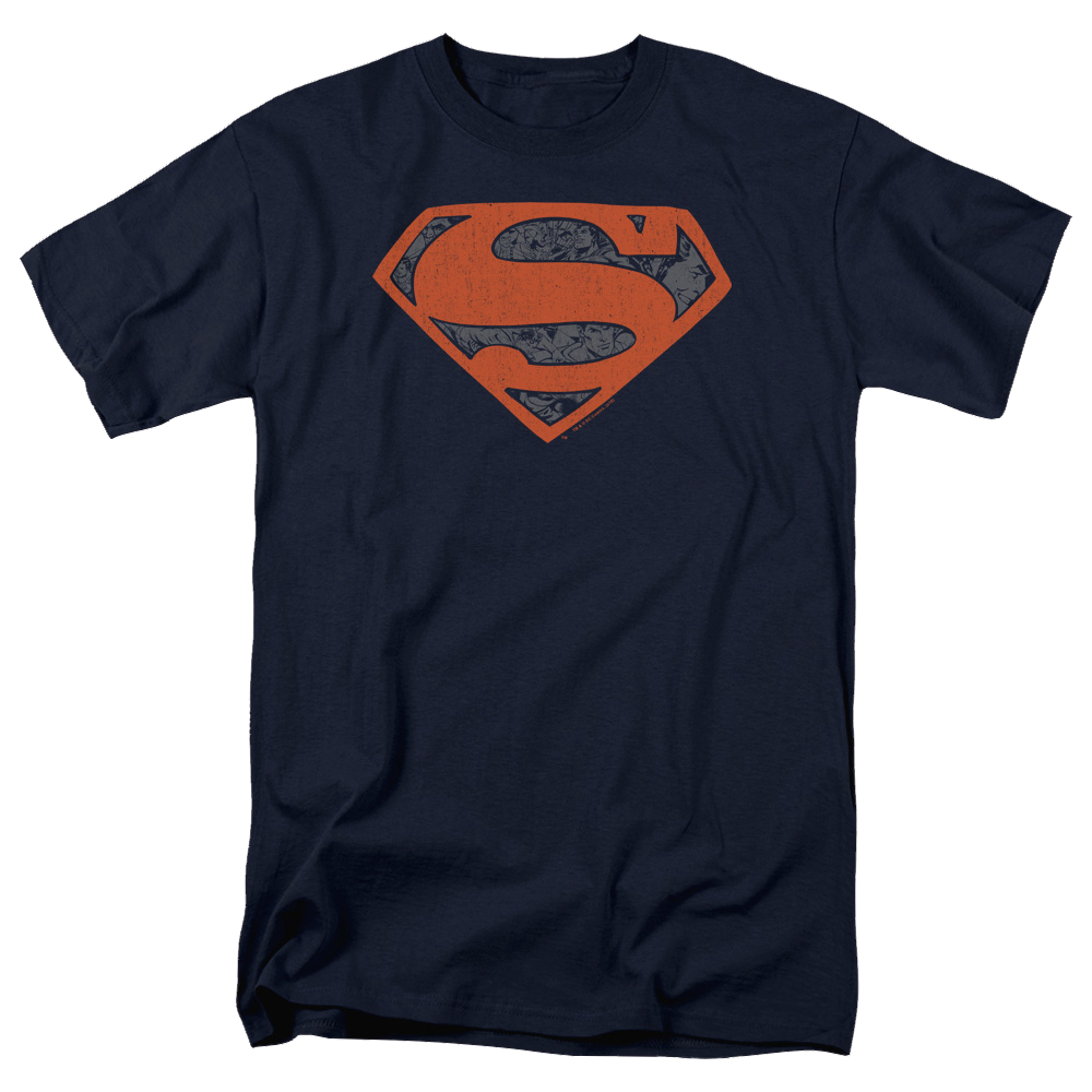 Superman Vintage Shield Collage - Men's Regular Fit T-Shirt Men's Regular Fit T-Shirt Superman