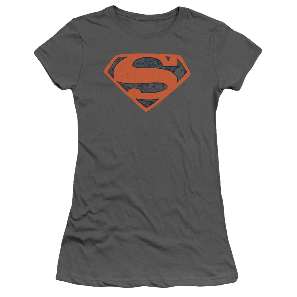 Superman Vintage Shield Collage - Juniors T-Shirt Juniors T-Shirt Superman