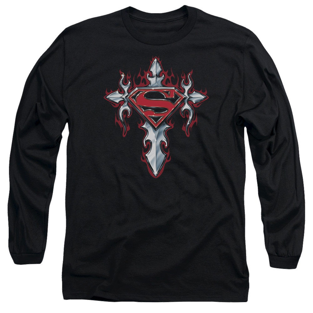 Superman Gothic Steel Logo - Men's Long Sleeve T-Shirt Men's Long Sleeve T-Shirt Superman