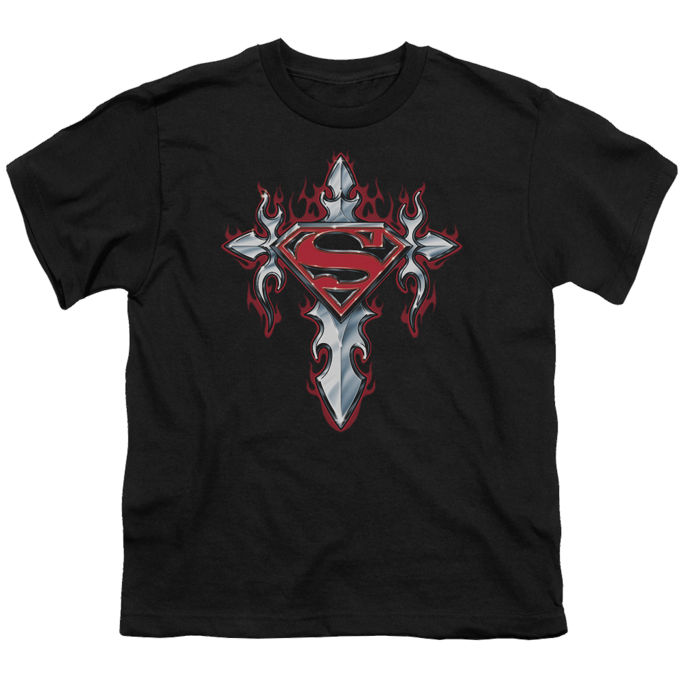 Superman Gothic Steel Logo - Youth T-Shirt Youth T-Shirt (Ages 8-12) Superman
