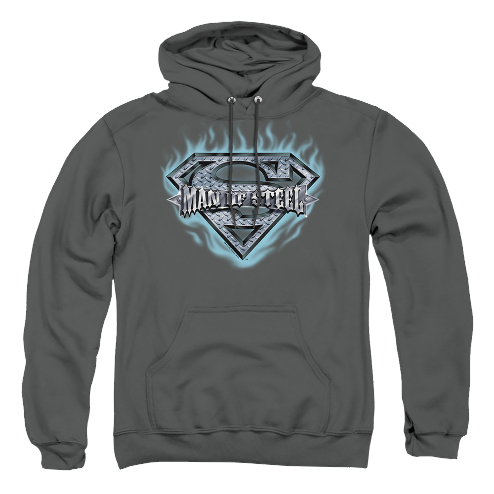 Superman Man Of Steel Shield - Pullover Hoodie Pullover Hoodie Superman