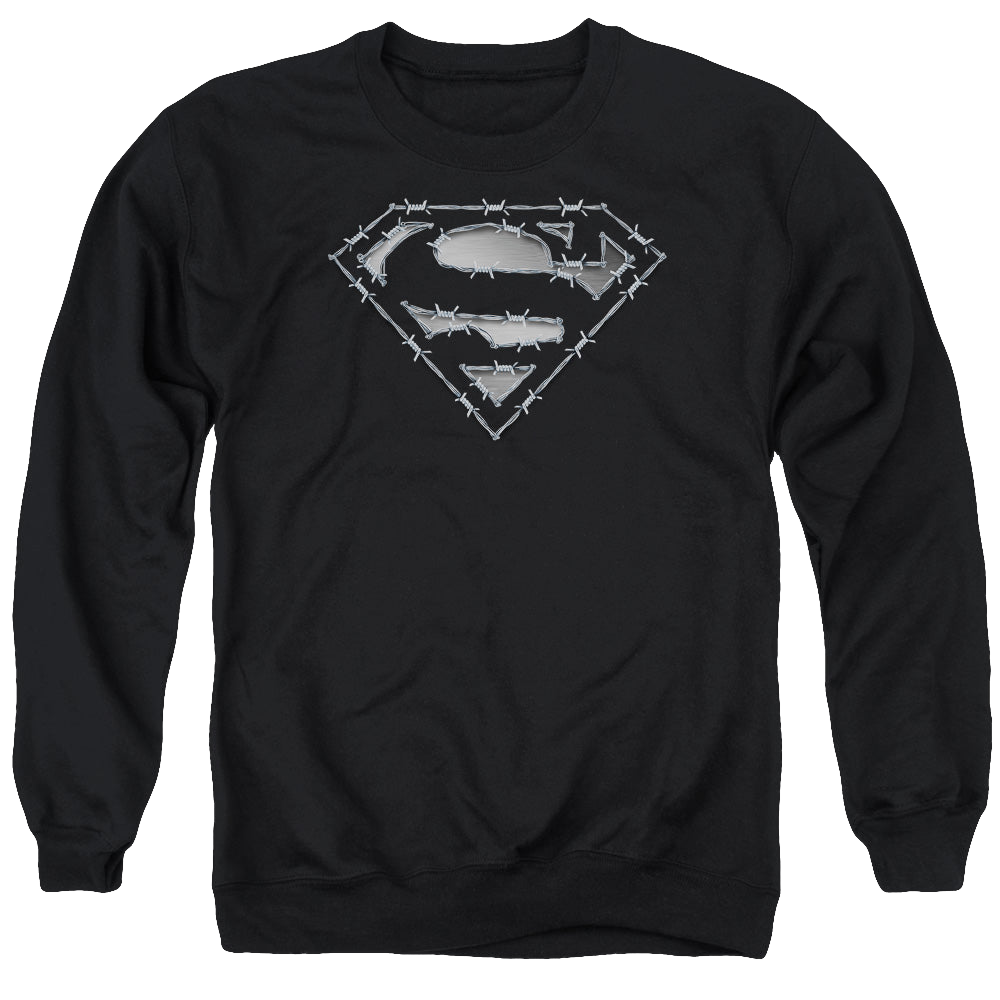 Superman Barbed Wire - Men's Crewneck Sweatshirt Men's Crewneck Sweatshirt Superman