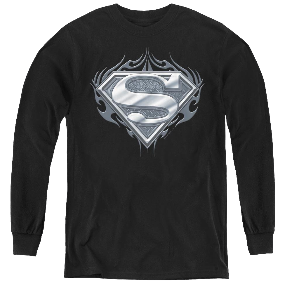 Superman Biker Metal - Youth Long Sleeve T-Shirt Youth Long Sleeve T-Shirt Superman