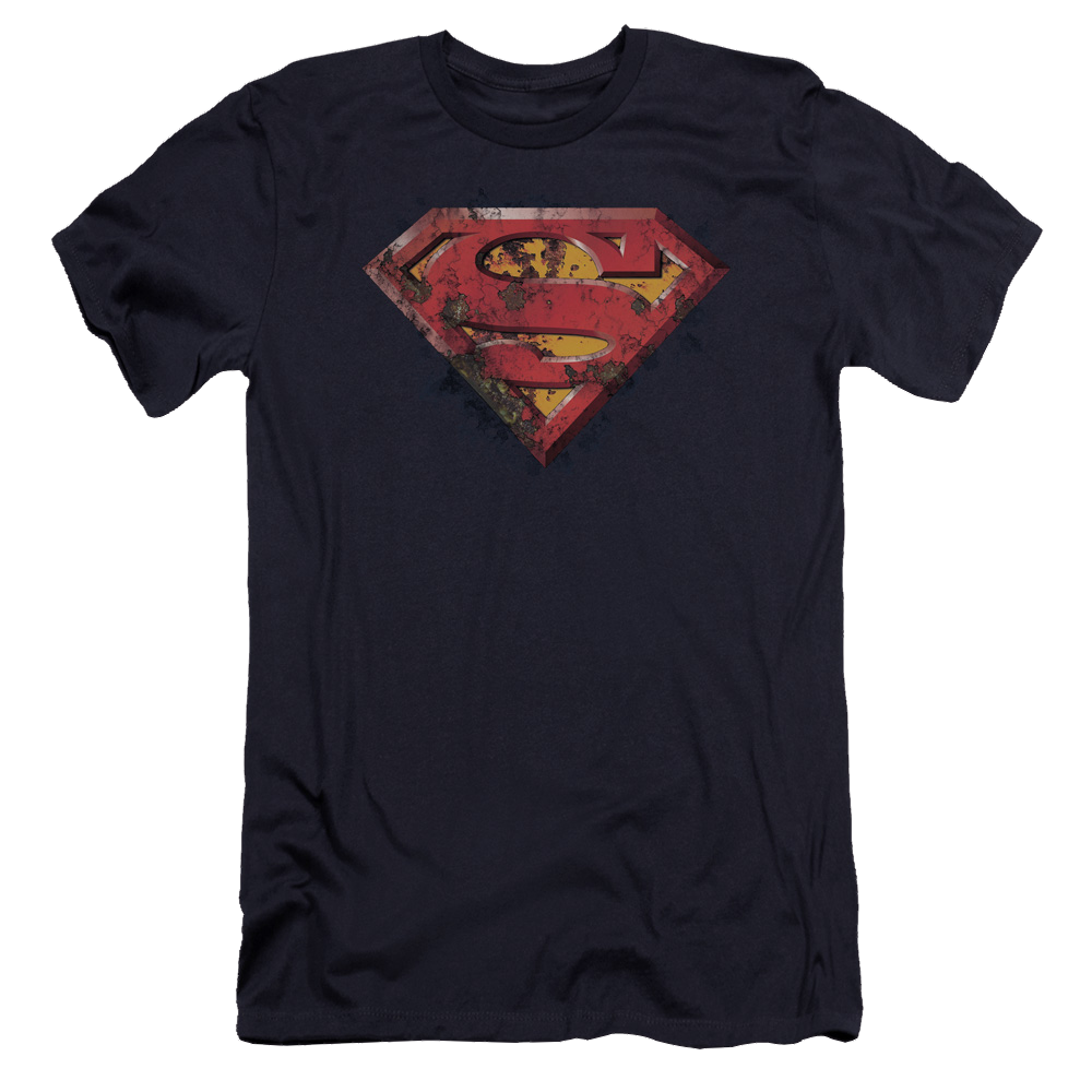 Superman Rusted Shield - Men's Premium Slim Fit T-Shirt Men's Premium Slim Fit T-Shirt Superman