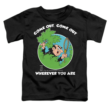Black toddler t-shirt with The Smurfs Gargamel graphic