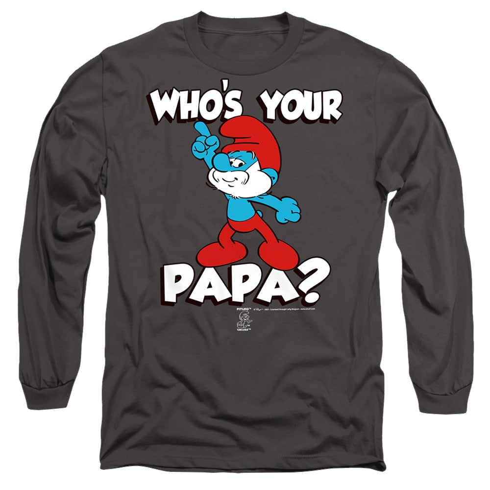 The Smurfs Who'S Your Papa? - Men's Long Sleeve T-Shirt Men's Long Sleeve T-Shirt The Smurfs