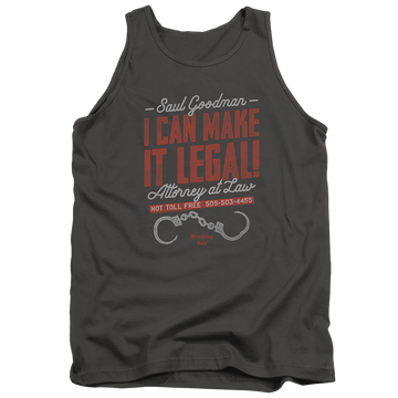 Charcoal men's tank with Breaking Bad Make It Legal graphic