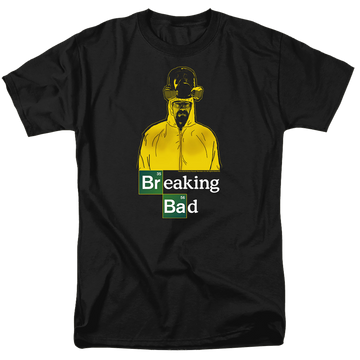 Black men's regular fit t-shirt with Breaking Bad Hazmat graphic