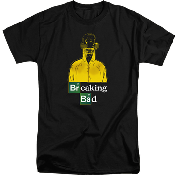 Black men's tall fit t-shirt with Breaking Bad Hazmat graphic