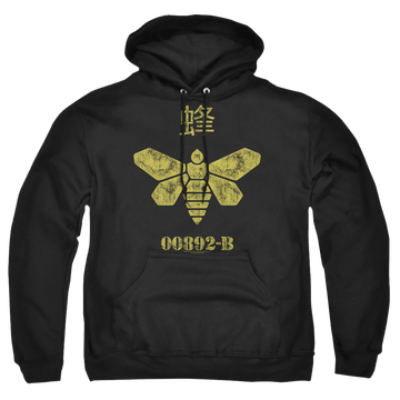 Black pullover hoodie with Breaking Bad Methylamine Barrel Bee graphic