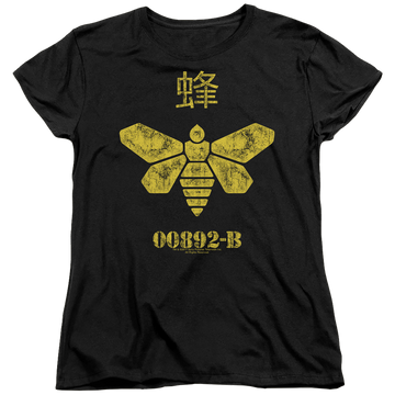 Black women's t-shirt with Breaking Bad Methylamine Barrel Bee graphic