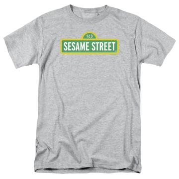 Athletic heather men's regular fit t-shirt with Sesame Street Logo graphic