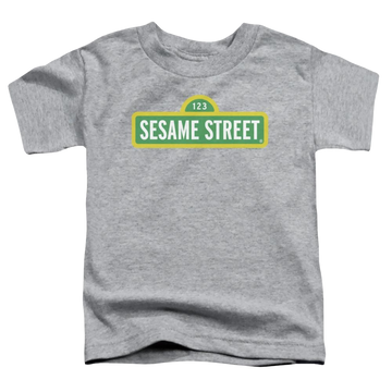 Athletic heather toddler t-shirt with Sesame Street Logo graphic
