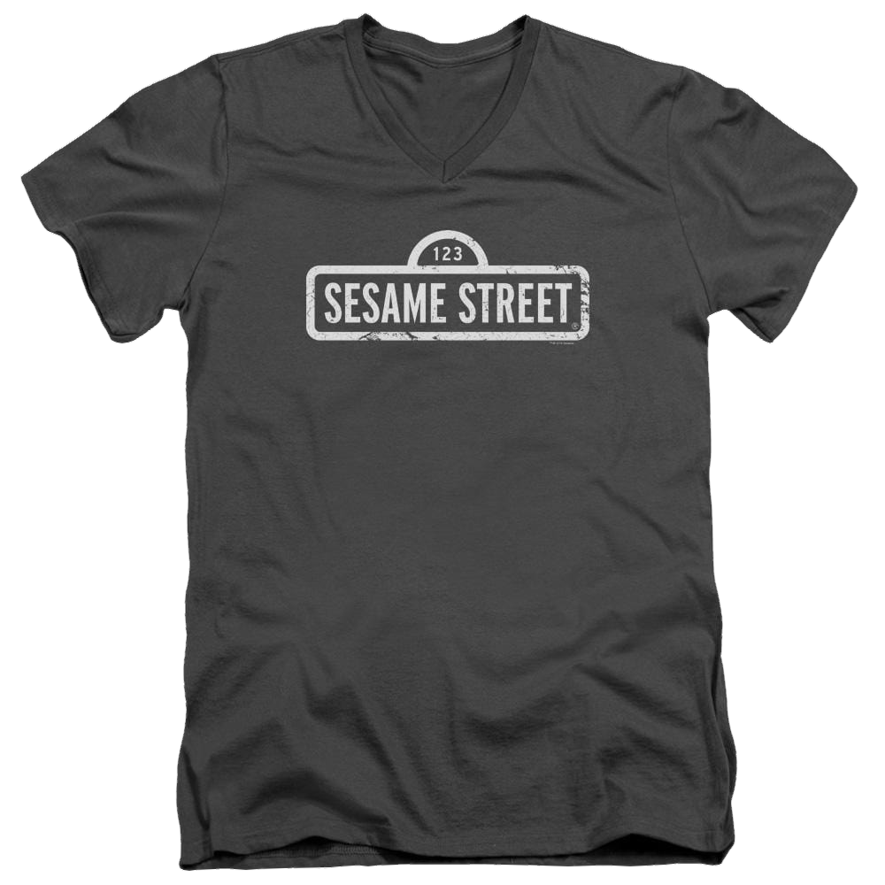 Sesame Street One Color Logo Men's V-Neck T-Shirt Men's V-Neck T-Shirt Sesame Street