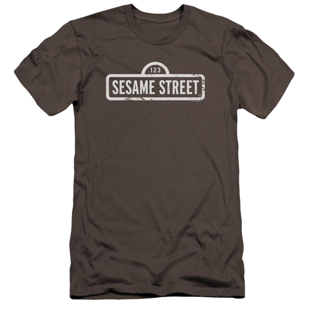 Sesame Street One Color Logo Men's Premium Slim Fit T-Shirt Men's Premium Slim Fit T-Shirt Sesame Street