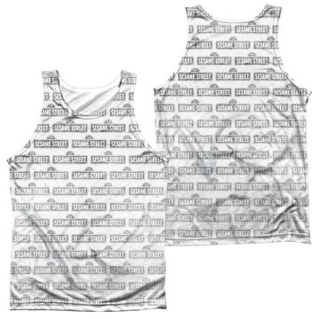Sesame Street Bw Pattern Men's All Over Print Tank Men's All Over Print Tank Sesame Street