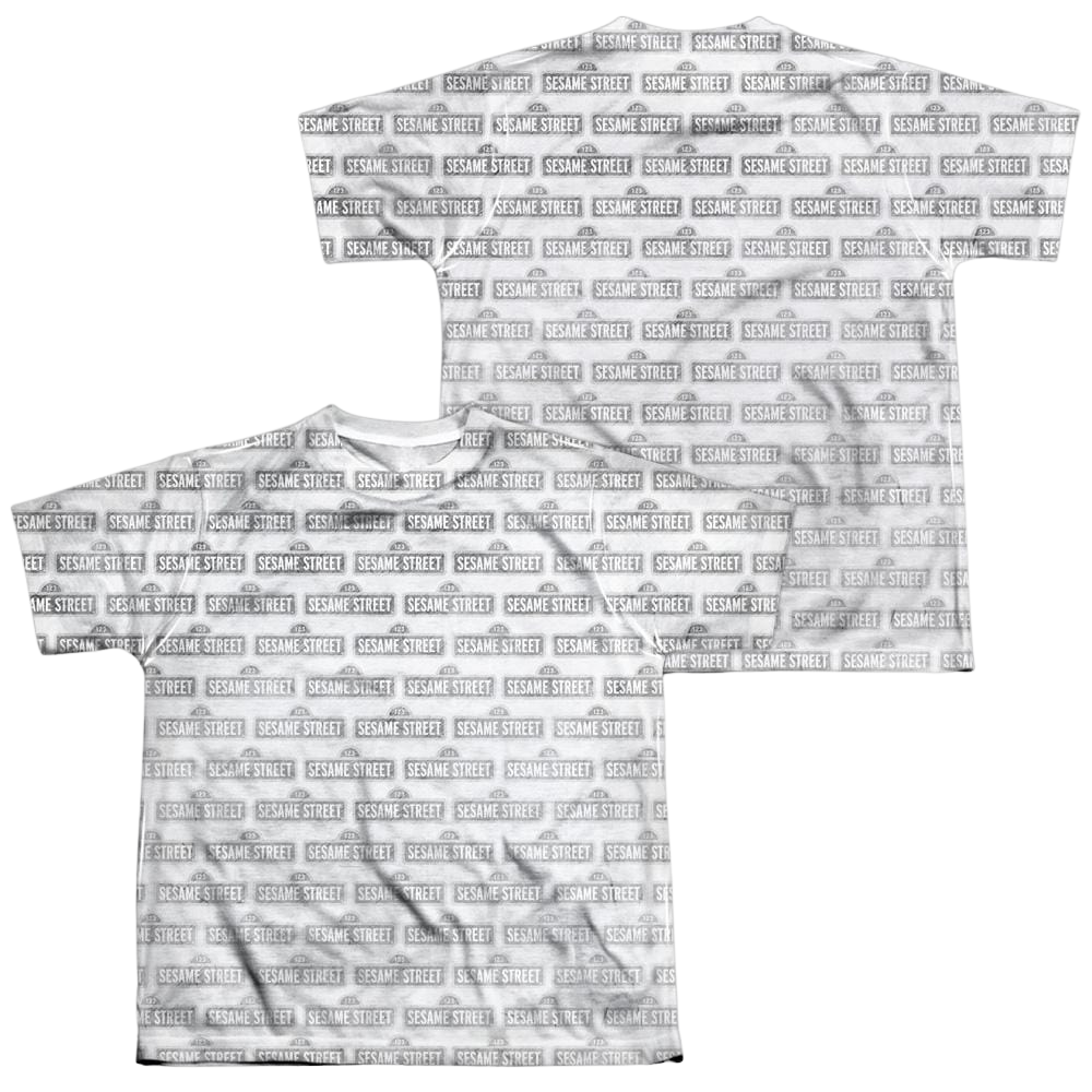 Sesame Street Bw Pattern Youth All-Over Print T-Shirt (Ages 8-12) Youth All-Over Print T-Shirt (Ages 8-12) Sesame Street