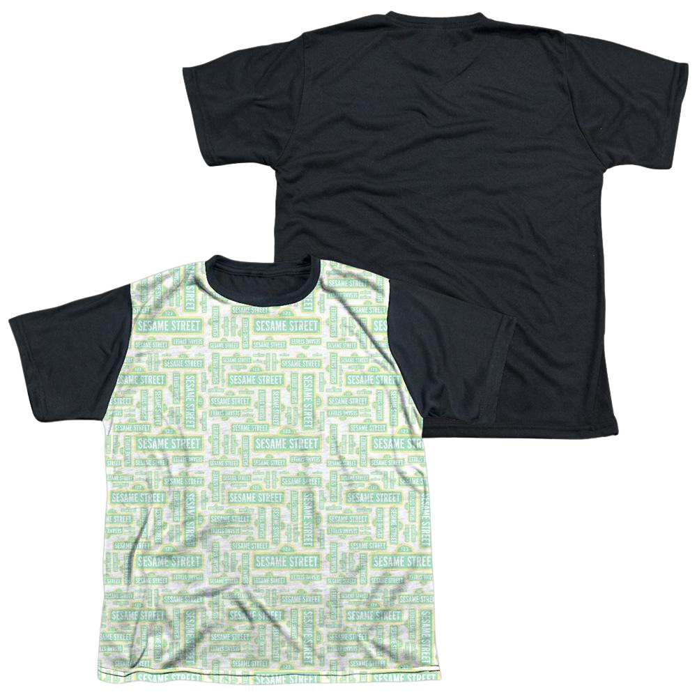 Sesame Street Puzzle Pattern Youth Black Back T-Shirt (Ages 8-12) Youth Black Back T-Shirt (Ages 8-12) Sesame Street