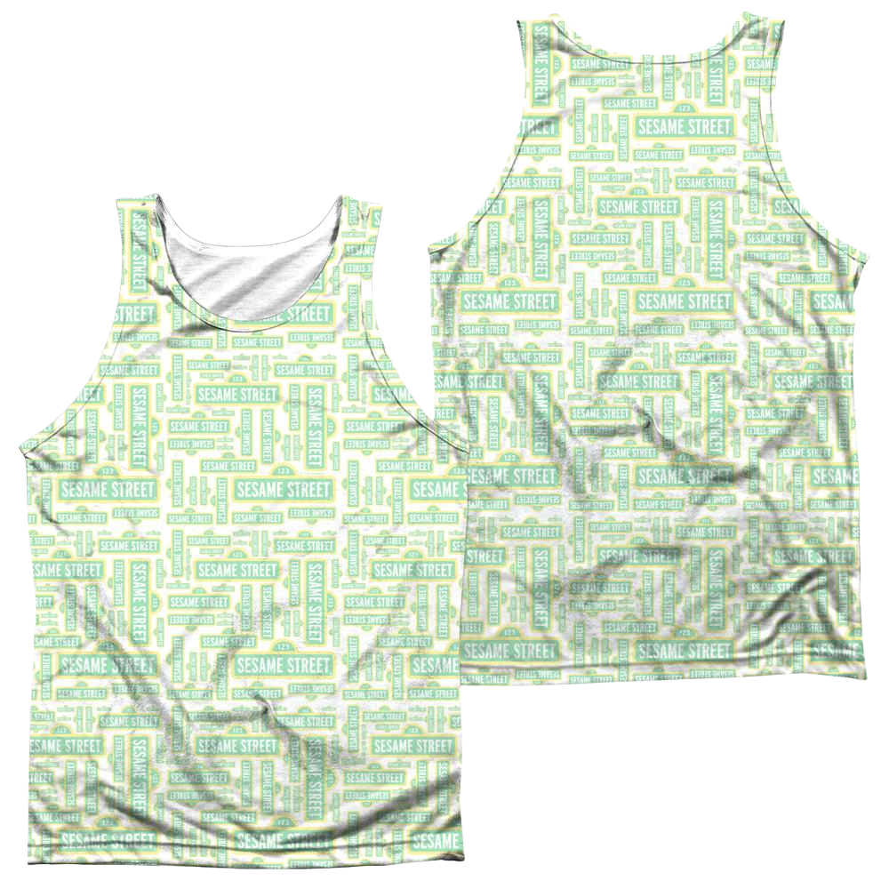Sesame Street Puzzle Pattern Men's All Over Print Tank Men's All Over Print Tank Sesame Street