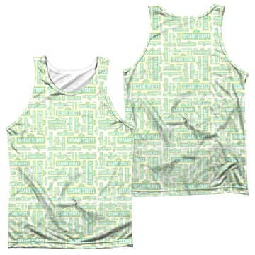 Sesame Street Puzzle Pattern men's all-over print tank