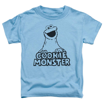 Carolina blue toddler t-shirt with Sesame Street Vintage Cookie Monster graphic