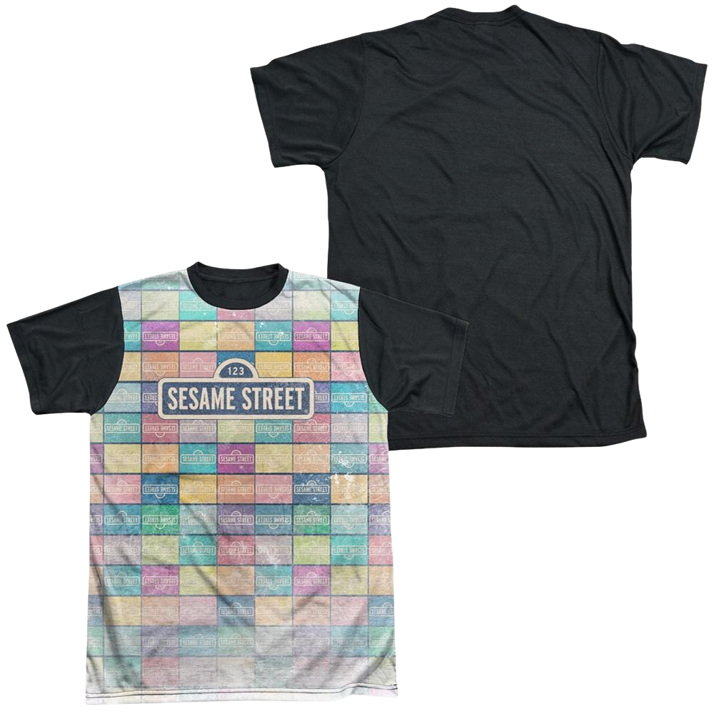 Sesame Street Color Block Men's Black Back T-Shirt Men's Black Back T-Shirt Sesame Street