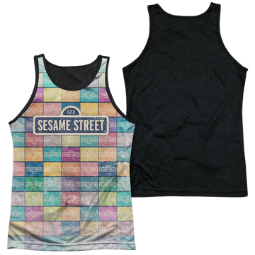 Sesame Street Color Block Men's Black Back Tank Men's Black Back Tank Sesame Street