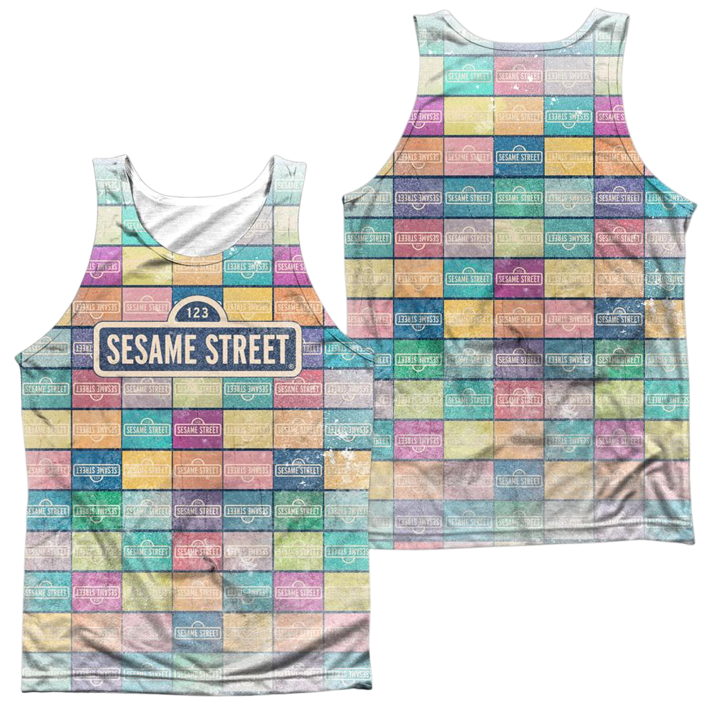 Sesame Street Color Block Men's All Over Print Tank Men's All Over Print Tank Sesame Street