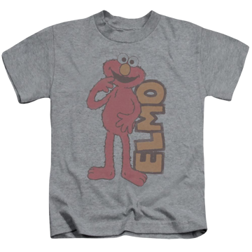 Athletic heather kid's t-shirt for ages 4 to 7 with Sesame Street Vintage Elmo graphic