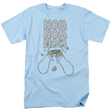 Light blue men's regular fit t-shirt with Sesame Street Nom graphic